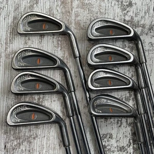 Ping Cat Eye Orange Dot Iron Golf Set 3,4,5,6,7,8,9,SW RH Steel Shaft PING Grips - Picture 1 of 17