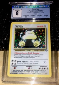 1999 POKEMON JUNGLE SNORLAX #11 HOLO-CGC 8 NM/MINT- FRESHLY GRADED-NICE! - Picture 1 of 2