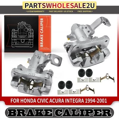 2x Rear Left & Right Brake Calipers for Acura Integra 94-01 Honda Civic del Sol - Image 1 of 4