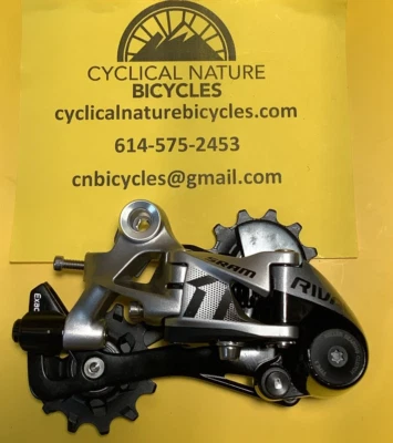 Câmbio traseiro SRAM Rival 1 tipo 3 11 Spd gaiola longa preto/prata nova decolagem - Imagem 1 de 4