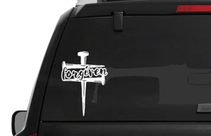 Forgiven 3 Nails one Cross Christian Vinyl Decal Window Sticker Jesus Forgiven - Picture 1 of 18