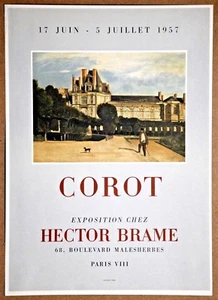 Corot Ausstellung Vintage Hand Pulled Stone Lithographie gedruckt von Mourlot 1957 - Bild 1 von 1