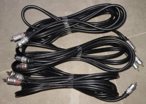 3 mal Teufel Stereo-Cinch-Kabel 3m 300 cm 2 Chinch Stecker HIFI Audio Vergoldet - Bild 1 von 2