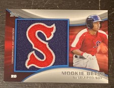 2014 Mookie Betts Topps Pro Debut Hat Patch Relic RC #’d/99 Rookie - Sharp SP!