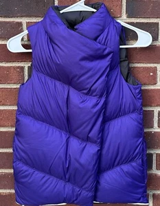 Ivivva by Lululemon Girls Vest Size 8 Reversible Purple Black Puffer Down Filled - Picture 1 of 8