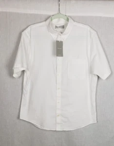 Camicia Everlane The Square Air M bianca con bottoni tasca manica corta preppy estiva - Foto 1 di 5