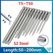 T5-T50 Torx Screwdriver Bits Extra Long Star Hex Security Magnetic Tamper Proof