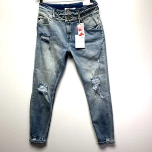 Kancan Jeans Damen 11 / 29 Curvy Light Wash Skinny Leg Distressed Stretch - NEU - Bild 1 von 20