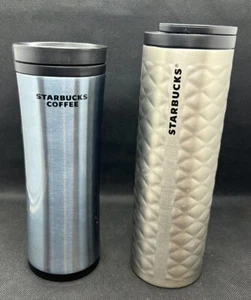 2 tasses à café Starbucks en acier inoxydable isolé voyageur - Photo 1/8