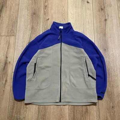 De colección Años 90 Hecho en EE. UU. REI Mujer’s Vellón Cremallera Talla Mediana Azul Gris Foto 1 de 4