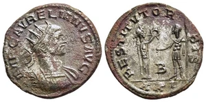 FITZ ROMAN EMPIRE ANTIOCH AURELIANUS SILVERED AE ANTONINIAN WREATH @NON1682 - Bild 1 von 1