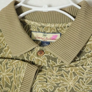 Tommy Bahama Floral Polo Shirt Men's Large Silk Blend Green Preppy Short Sleeve - Picture 1 of 7
