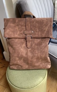 Large Convertible Backpack/ Crossbody/ Shoulder Bag. Faux Leather/Suede. BNWT! - Picture 1 of 24