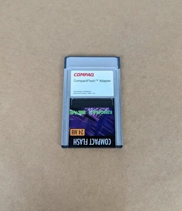 Compaq Compact Flash PC Card Adapter & 24mb Memory Card PCMCIA CF Reader TESTED - Picture 1 of 2