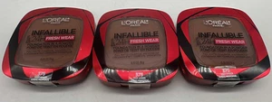 3PK L'Oreal Infallible Fresh Wear Foundation in A Powder ~ 375 Deep Amber ~ NEW - Picture 1 of 2