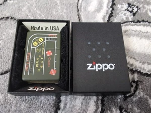 Zippo Lighter Gambling Dice Green Matte Zippo Lighter BNIB - Picture 1 of 2