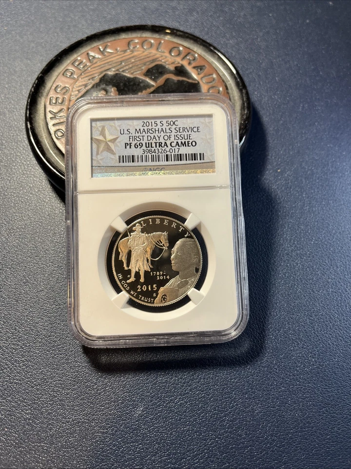 2015 S 50c US Marshals Service Coin NGC PF 69 Ultra Cameo First Day Issue - Image 1 of 4