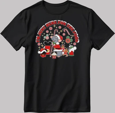 Disney Ratatouille Chef Remy Merry Chirstmas Black T-Shirt - Image 1 of 4