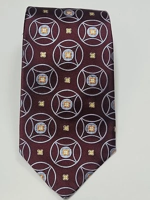 Corbata geométrica Robert Talbott periwinkle ciruela naranja mejor de su clase EE. UU.  Foto 1 de 4