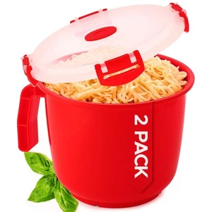 2 Pack Microwavable Soup Bowl with Lid - 34 Oz BPA Free Noodle Bowl & Soup Cu... - Picture 1 of 6