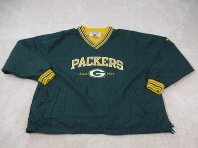 Chaqueta cortavientos de fútbol americano vintage Green Bay Packers para hombre 2XL XXL NFL adulto años 90 Foto 1 de 4
