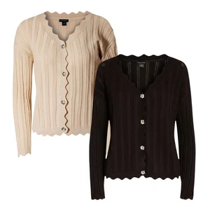 Cárdigan acanalado Karen Millen borde vieira - Imagen 1 de 8