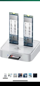 ISHEEP H016p NVMe SATA M.2 Dual Bay Dockingstation für SATA & NVMe SSD Leser - Bild 1 von 3