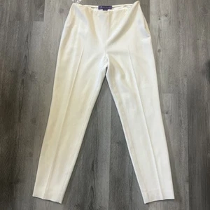 Ralph Lauren Purple Label Slim Ankle Pants Womens 8 Chiffon Wool Silk Lining New - Picture 1 of 17