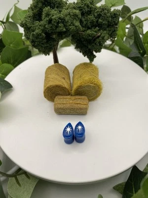 Pair of blue resin, teardrop, star, 8mm plug, 0g gauge, double flare, homemade - Image 1 of 2