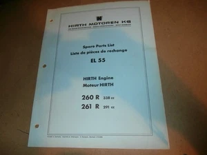 Hirth Engine EL55 260R  338cc 261R 291cc  Spare Parts List Manual - Foto 1 di 3