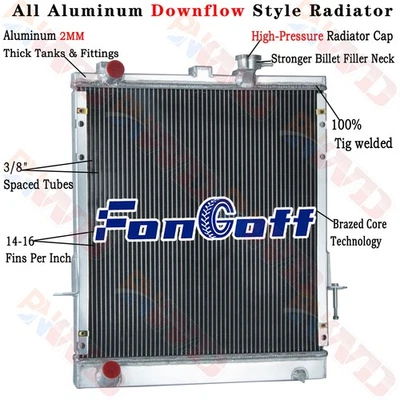 Radiador de aluminio de 2 filas para Chevy/GMC W4500 W5500/Isuzu NPR NR 6,0 L 1999-2004 Foto 1 de 4