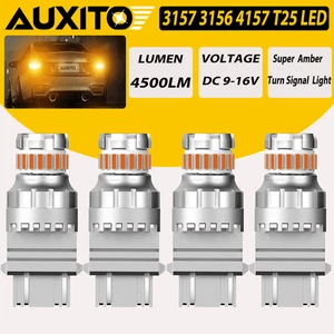 AUXITO 3157 3156 Amber yellow LED Turn Signal Parking Light Bulb Error Free 4pcs - Picture 1 of 13
