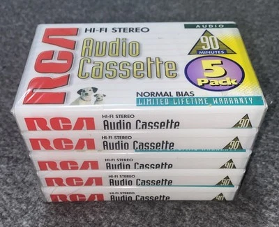 NUEVO/SELLADO RCA 90 minutos en blanco audio casete cintas estéreo Hi-Fi paquete de 5 NUEVO Foto 1 de 4