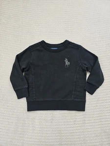 Polo Ralph Lauren Sweatshirt Boys 4T Black Big Pony - Picture 1 of 6