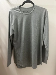 BYLT Drop Cut Langarmhemd Herren mittelgrau gestreift - Bild 1 von 4