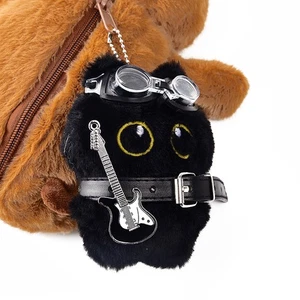Creative Plush Little Black Cat Pendant Keychain Exquisite Backpack Decoration_W - Picture 1 of 12