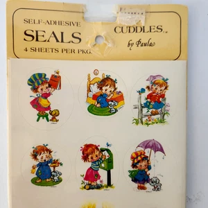 80's Vintage Paula Cuddles Stickers Pack 4-Sheets NEW Sealed Package - Picture 1 of 6