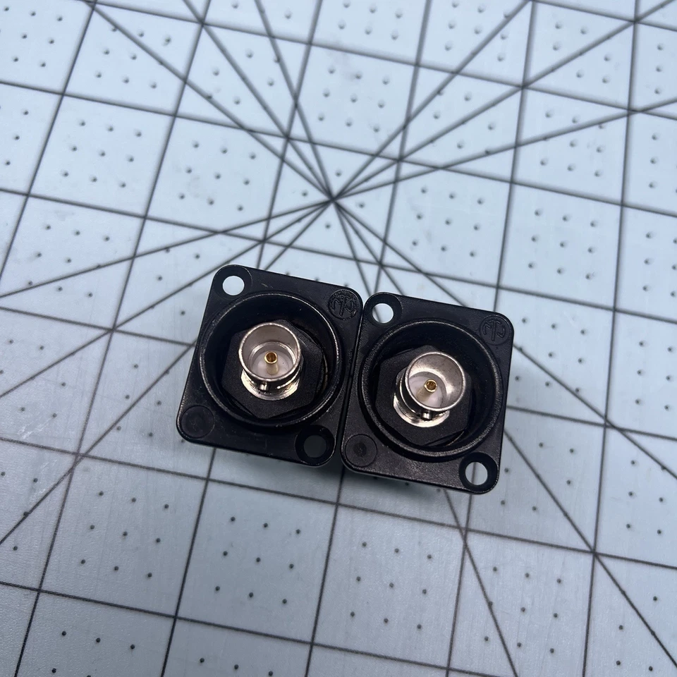 Lot Of 2 OEM Neutrik NBB75DFIB Panel D-Mount BNC - Black NOS - Image 1 of 4