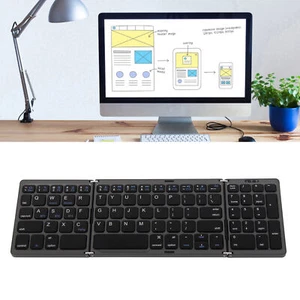 Tastiera Bluetooth wireless pieghevole design tripla piega per laptop tablet telefono - Foto 1 di 24
