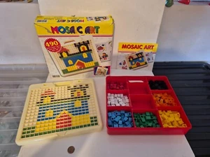 Juego de rompecabezas con imágenes infantiles arte mosaico años 90 vintage, estuche de cuadrícula de azulejos de diseño - Imagen 1 de 9
