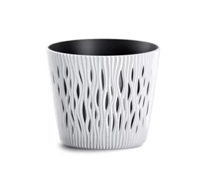 Übertopf Rund Blumentopf Weiß 5 Größen SET Pflanzeneinsatz Dekorativ  - Bild 1 von 7