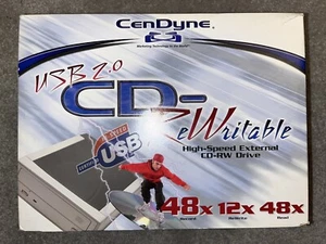 2002 CenDyne External CD Drive USB 2.0 CD-RW - Used, Mint Condition, Box Damage - Picture 1 of 8