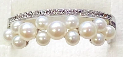 QVC Honora Cultured 珍珠和白色黄玉戒指 尺寸 9 — 第 1/3 张图片