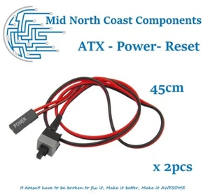 2pcs ATX PC Computer Desktop Power Button Cable For PC Switches Reset, 2 Types - Picture 1 of 6