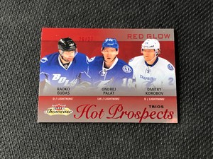 2013-14 UD FLEER SHOWCASE PALAT/GUDAS/KOROBOV HOT PROSPECTS TRIO RED #ed 20/27