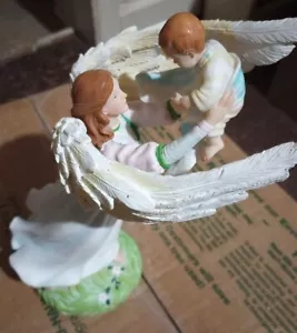 Vintage römische Klassiker handgefertigter Engel mit Babyharz Figur Himmelshelfer NEU - Bild 1 von 6