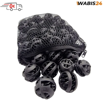 AQUANOVA Biobälle Biokugeln Filtermaterial Filterigeln Aquarium inkl. Netzsack 60stk/32mm