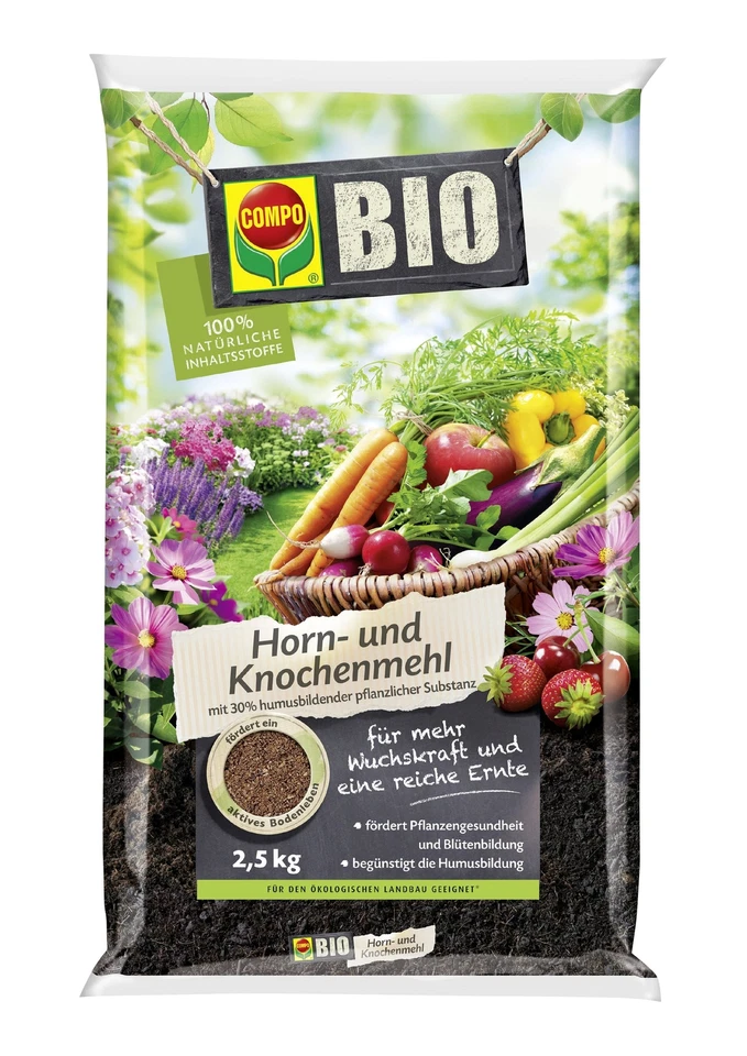 COMPO BIO Horn- und Knochenmehl mit 30% humusbildender pflanzlicher Substanz 2,5 - Bild 1 von 1