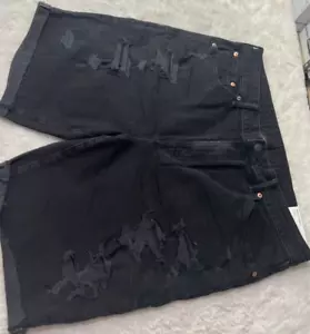 American Eagle schwarze Jeans Short Gr. 40 "knielang distressed Air Flex Ultra So - Bild 1 von 11