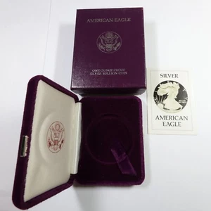 1986 1 oz Proof Silver Eagle SAE Box & COA - NO Coin & NO Capsule #54269G - Picture 1 of 3